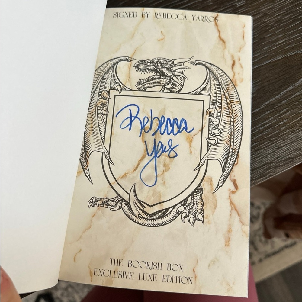 Hand signed Fourth Wing Bookish Box Special Edition with page overlays